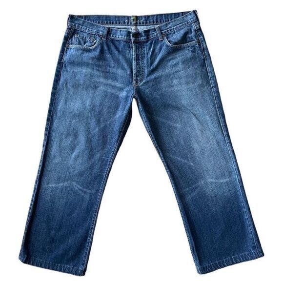 7 For All Mankind Button Fly Straight Leg Denim Jeans Men’s Hemmed Size 40x29 - Picture 1 of 10
